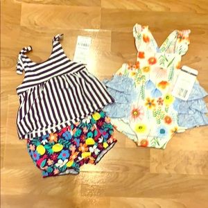 Bundle of 2 Newborn girl outfits both NWT